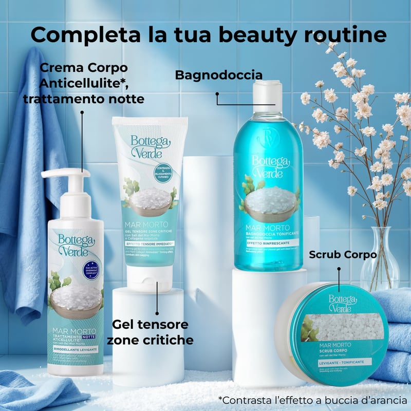 MAR MORTO - Sali in siero tonificanti - 10% sali del Mar Morto, Centella asiatica e alga Laminaria - rimodellante cutaneo
