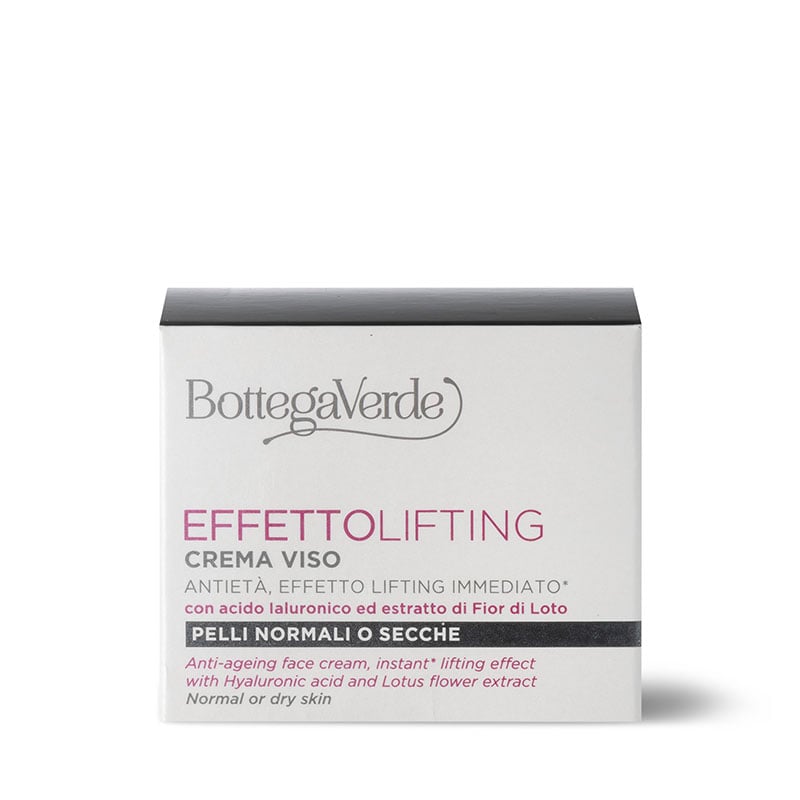 Effetto lifting - Crema facial antiedad, efecto lifting inmediato* - con ácido Hialurónico y extracto de Flor de Loto (50 ml) - pieles normales o secas