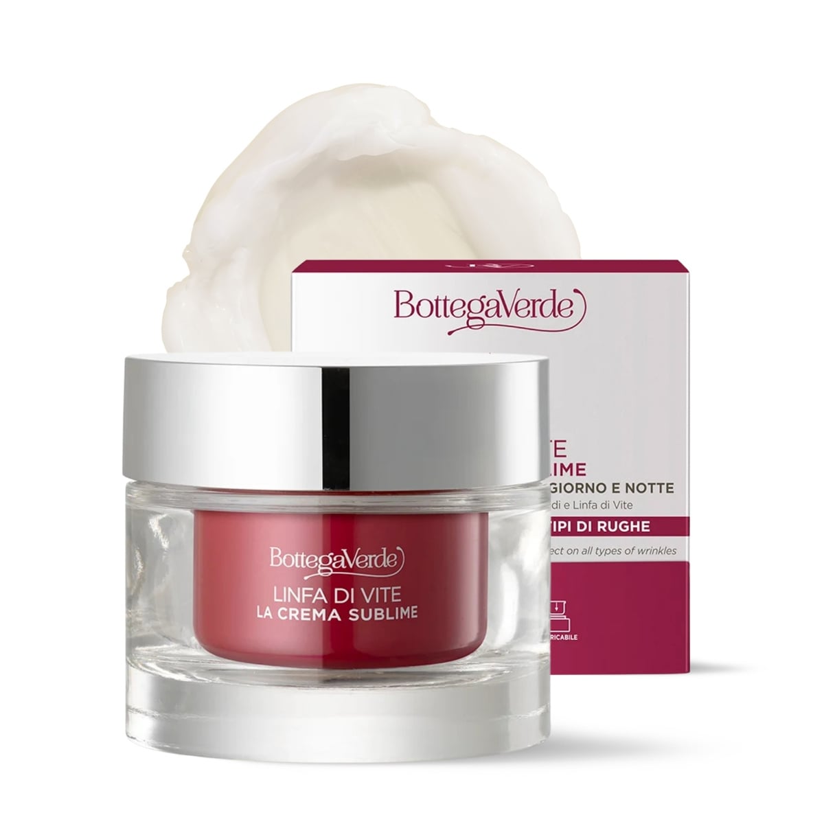 Sublime cream - Day and night anti-wrinkle face treatment - filler effect on all types of wrinkles - 2-PEPTIDE LINFA COMPLEX with Peptides and Vine Sap (50 ml) - all skin types