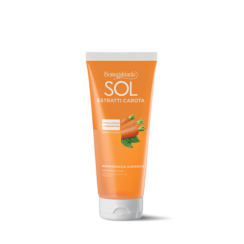 SOL Estratti Carota - Gel de baño y ducha aftersun - prolonga el bronceado - con extracto de Zanahoria (200 ml) - energizante