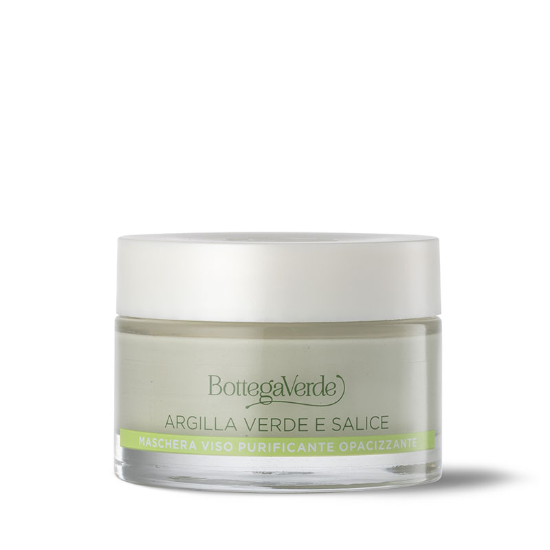 Bottega Verde Argille di bellezza - Maschera viso purificante opacizzante (50 ml) - Argilla verde di Sicilia ed estratto di Salice - pelli impure o grasse