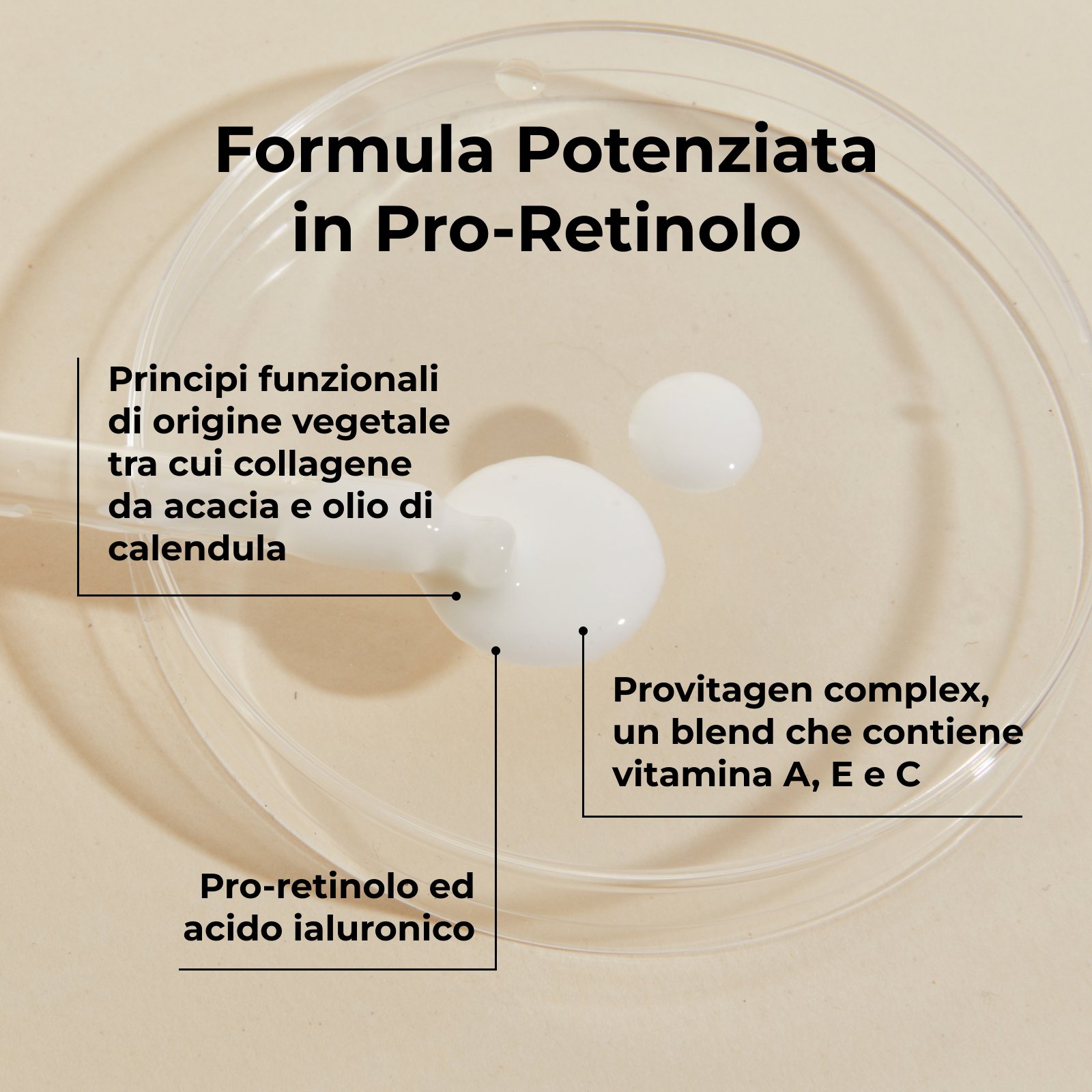 Face cream - enriched formula - elasticizing anti-wrinkle treatment - with Pro-Retinol, Provitagen complex and Hyaluronic Acid (50 ml) - normal or dry skin