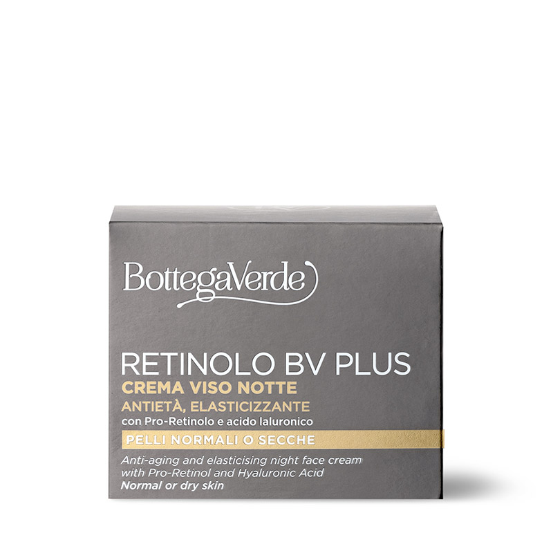 Retinolo Bv Plus - Crema viso notte - antietà, elasticizzante - con Pro-Retinolo e acido laluronico (50 ml) - pelli normali o secche