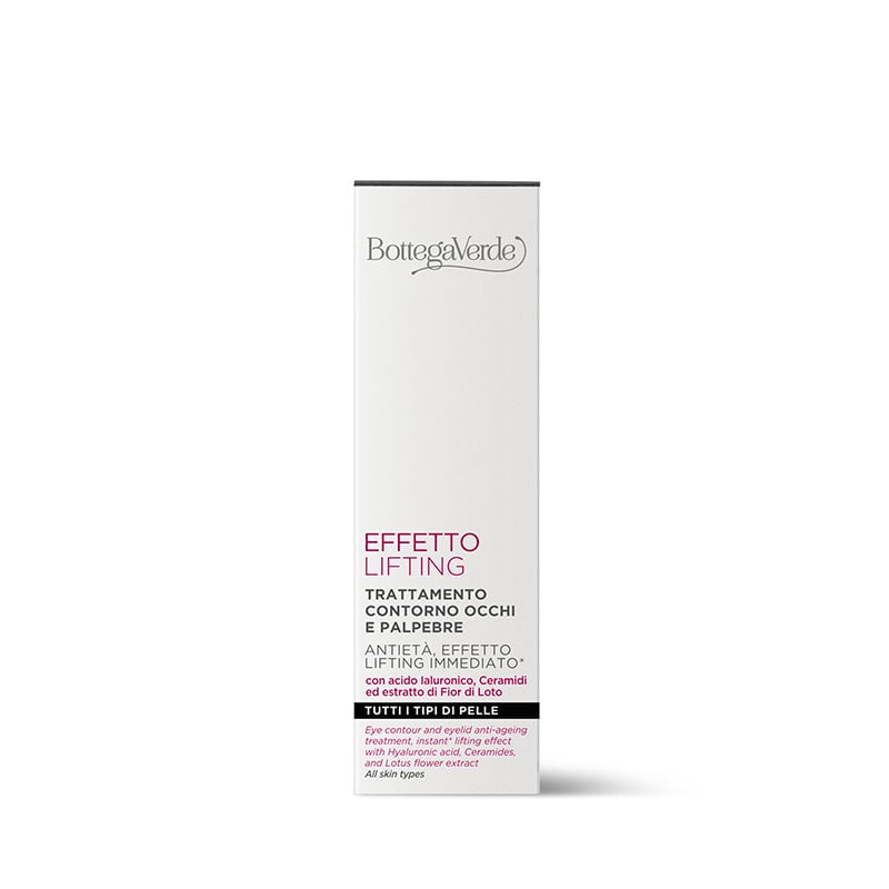 Effetto Lifting - Tratamiento antiedad contorno de ojos y párpados, efecto lifting inmediato*, con ácido Hialurónico, Ceramidas y extracto de Flor de Loto (15 ml)