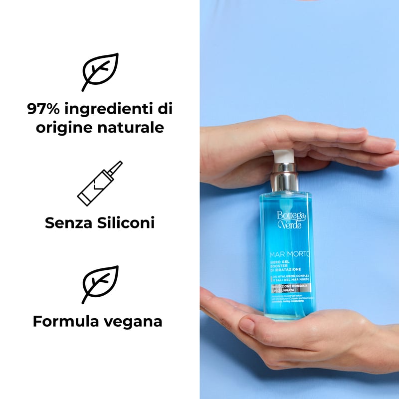 Mar Morto - Moisturizing booster gel serum - with Hyaluron Complex and Dead Sea Salts (100 ml) - immediate, lasting moisturizing