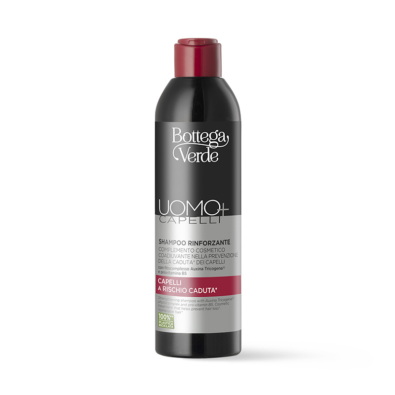 UOMO+ CAPELLI Shampoo rinforzante con fitocomplesso Auxina Tricogena® e provitamina B5 complemento cosme