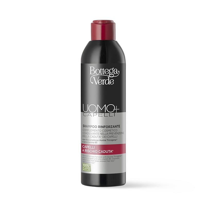 Image of Bottega Verde UOMO+ CAPELLI - Shampoo rinforzante - con fitocomplesso Auxina Tricogena® e provitamina B5 - complemento cosmetico coadiuvante nella prevenzione della caduta* dei capelli - capelli a rischio caduta*