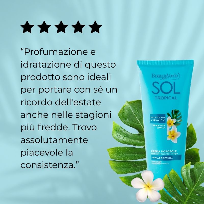 SOL Tropical - After sun cream - moisturises and refreshes - with Monoï and Vanilla extract (200 ml) - soft and velvety skin - exotic fragrance