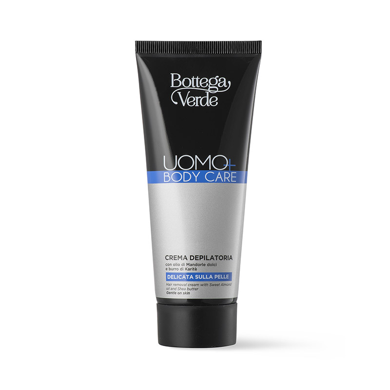 UOMO+ body care - Hair removal cream - gentle on skin - with Sweet Almond oil and Shea butter (200 ml)