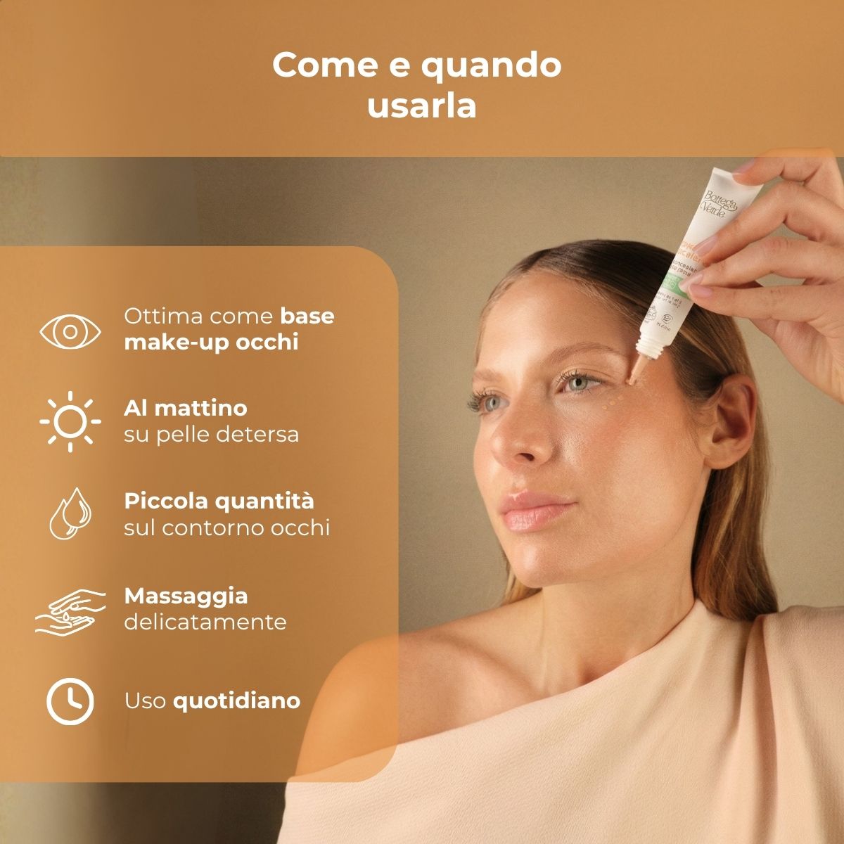 Vitamina C + Biancospino - Contorno occhi correttore - con Vitamina C, Biancospino e Caffeina - illuminante correttivo occhiaie