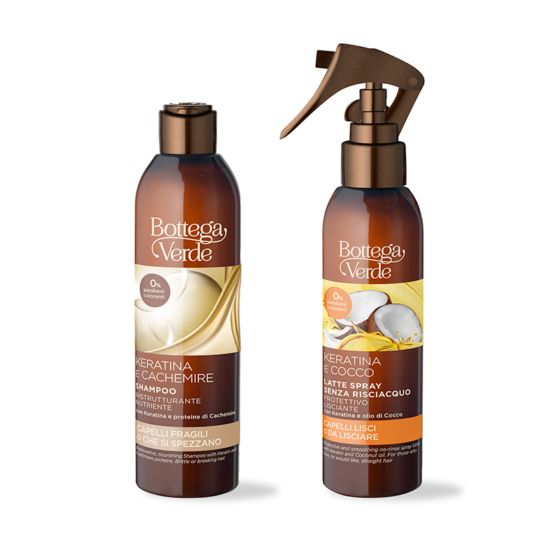 Image of Offerta Keratina e Cachemire - Shampoo + Latte spray protettivo lisciante