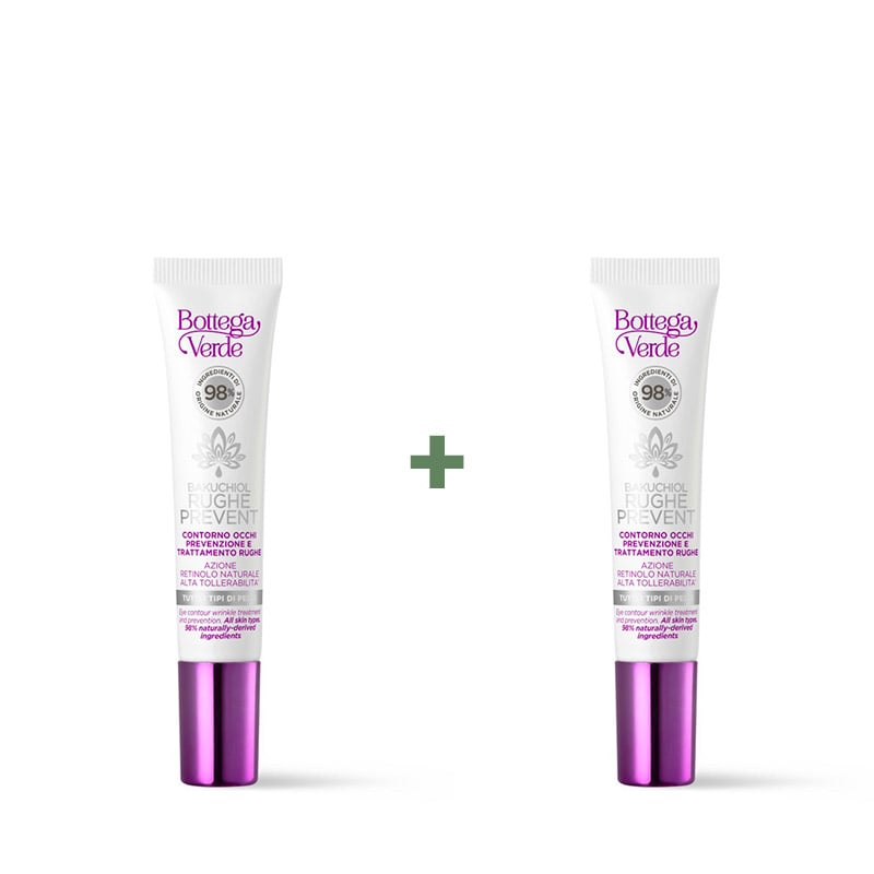 Offerta 2 pezzi Bakuchiol - Rughe prevent - Contorno occhi - Prevenzione e trattamento rughe  - azione Retinolo naturale - alta tollerabilità - contorno occhi