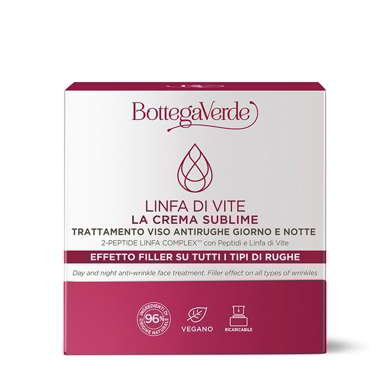 Sublime cream - Day and night anti-wrinkle face treatment - filler effect on all types of wrinkles - 2-PEPTIDE LINFA COMPLEX with Peptides and Vine Sap (50 ml) - all skin types