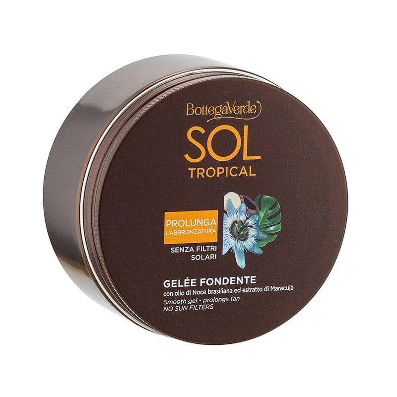 SOL Tropical - Gel fundente - bronceado dorado y uniforme - con aceite de Nuez de Brasil y extracto de Maracuyá - sin filtros solares (200 ml) - prolonga el bronceado