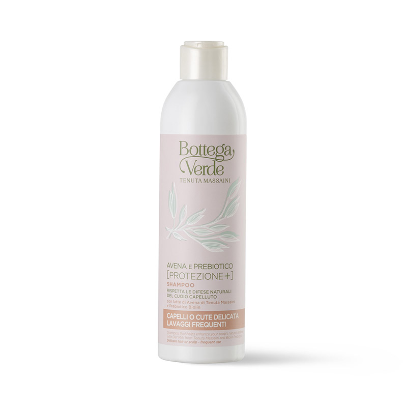 Avena e Prebiotico [Protezione+] - Shampoo - helps enhance your scalp's natural defence - with Oat Milk from Tenuta Massaini and Biolin Prebiotic (250 ml) - for delicate hair or scalp - frequent use