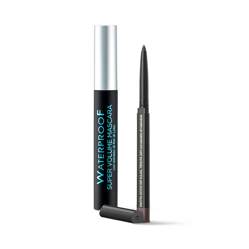 Mascara waterproof + Eye pencil waterproof - burgundy