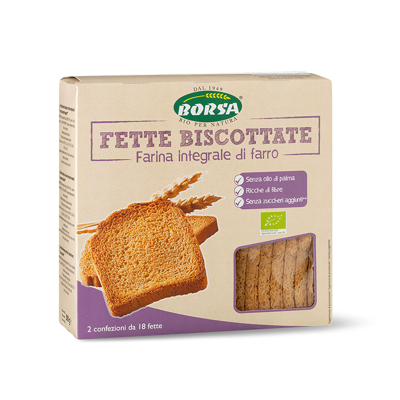 BORSA Fette biscottate con farina integrale di Farro