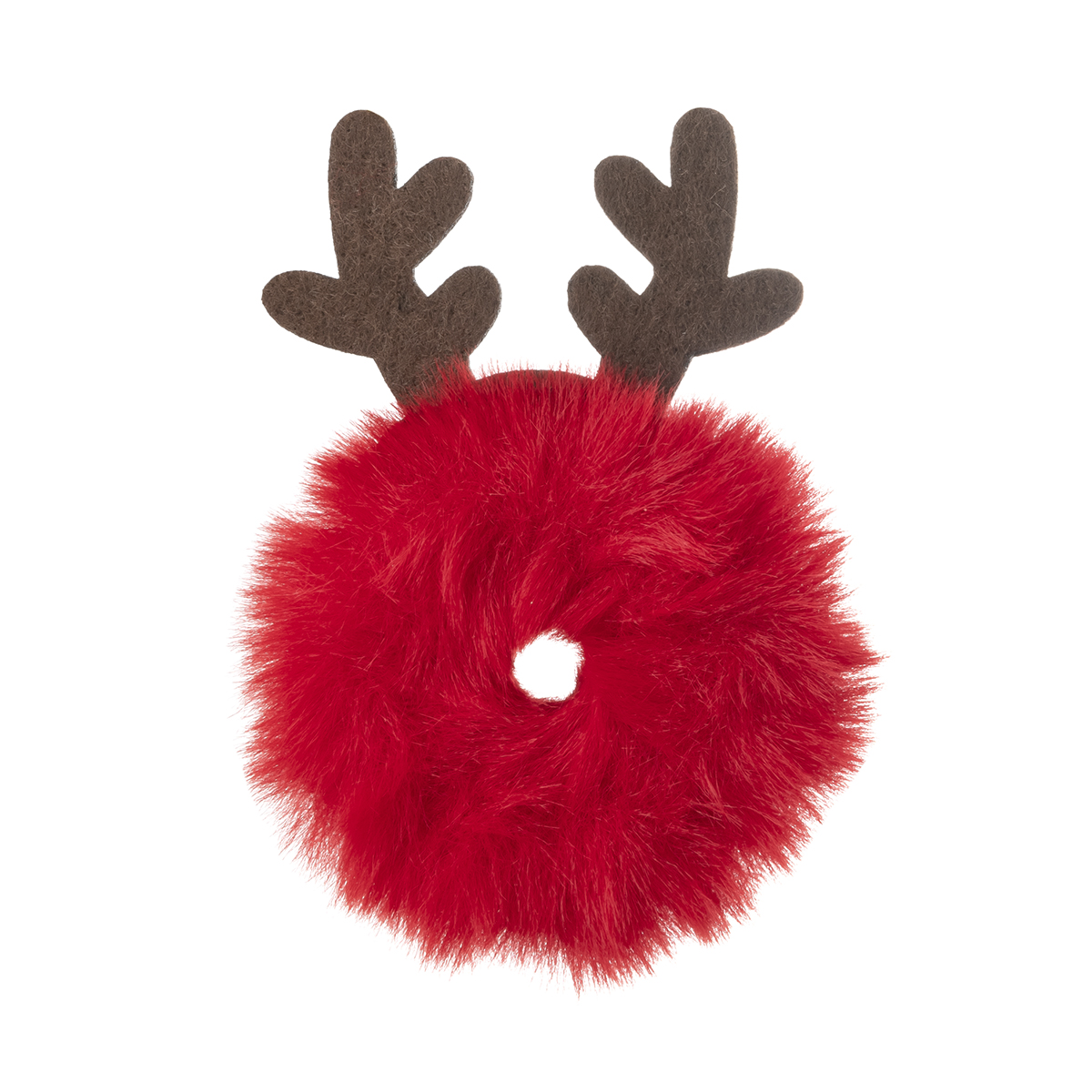Furry reindeer hair tie