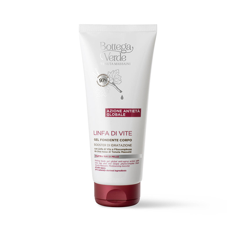 Linfa di Vite - Melting body gel - global anti-aging action - moisturizing booster - with Vine Sap and Red Grape phytocomplex from Tenuta Massaini (200 ml) - all skin types