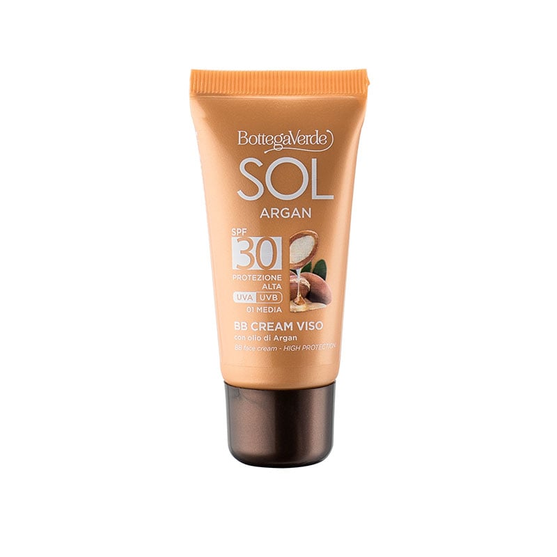 SOL Argan - BB cream viso - uniformante protettiva - con olio di Argan - SPF30 protezione alta