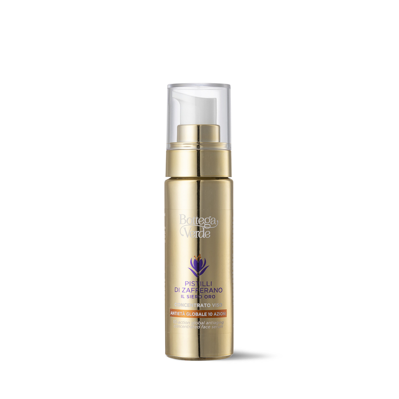 The golden serum - 10-action global antiaging concentrated face serum - with SAFFRON-IDE PRO AGE¿ with Ceramides and hyperfermented Saffron extract (30 ml)