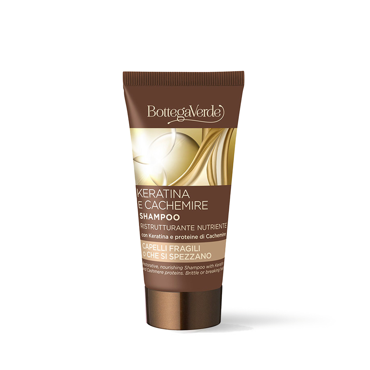 Bottega Verde Keratina e Cachemire - Shampoo ristrutturante nutriente - con Keratina e proteine di Cachemire - capelli fragili o che si spezzano
