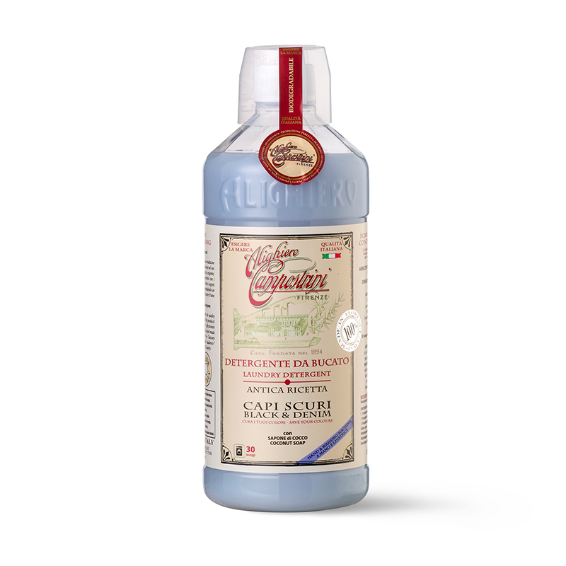 ALIGHIERO E CAMPOSTRINI Detergente Capi Scuri Black e Denim con sapone di Cocco ALIGHIERO E CAMPOSTRINI Detergente Capi Scuri Black e Denim con sapone di Cocco