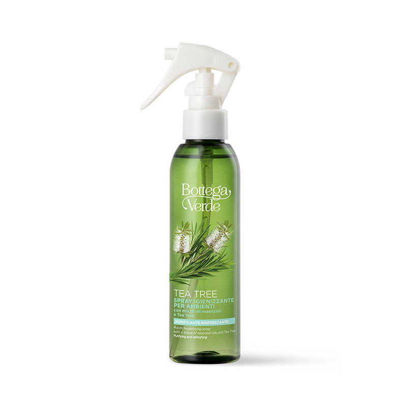 Tea Tree - Spray higienizante para ambientes - con mezcla de aceites esenciales y Árbol del Té (150 ml) - purificante refrescante