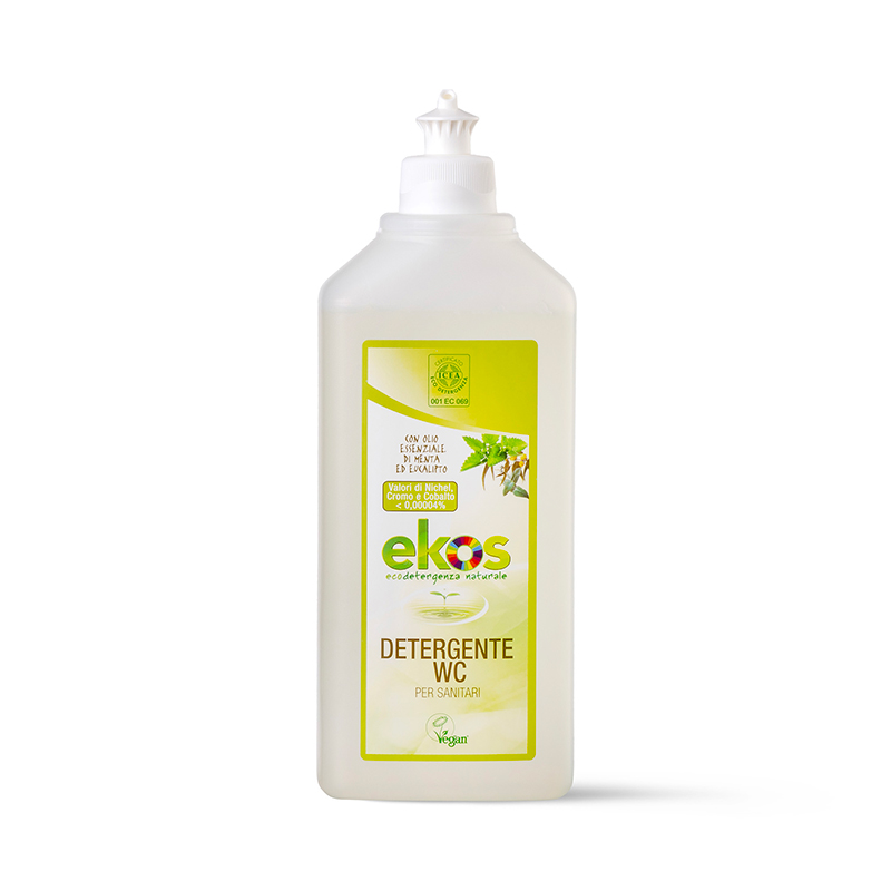 EKOS Detergente WC per sanitari con olio essenziale di Menta ed Eucalipto