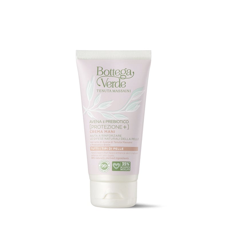 Image of Bottega Verde Avena e Prebiotico [Protezione+] - Crema mani - aiuta a rinforzare le difese naturali della pelle - protettiva, lenitiva, idratante - con latte di Avena di Tenuta Massaini e Prebiotico Biolin (75 ml) - tutti i tipi di pelle013