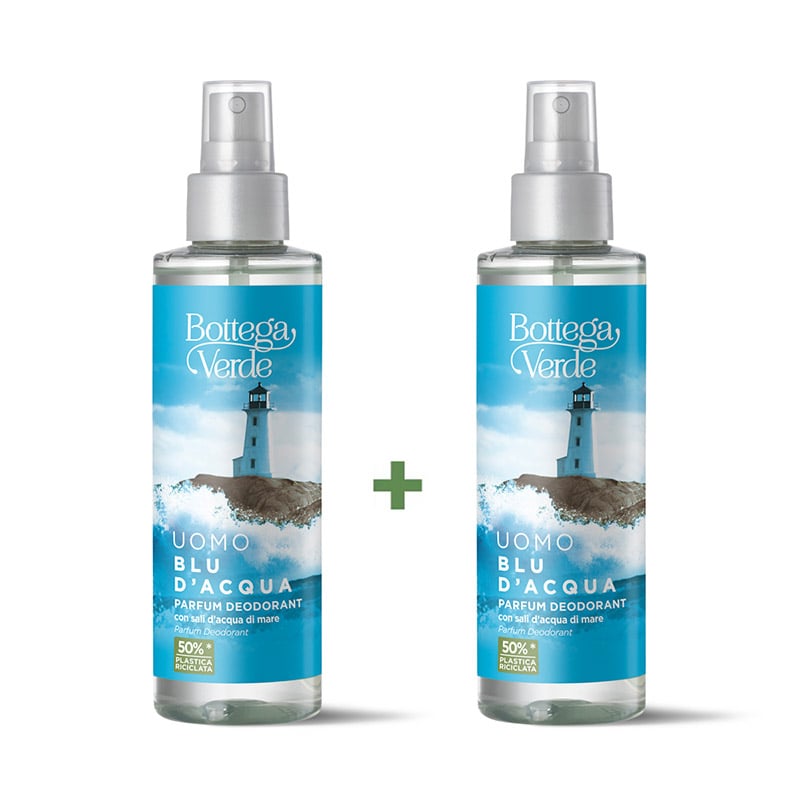 Offerta 2 pezzi UOMO - Blu d'Acqua - Parfum deodorant con sali d'acqua di mare