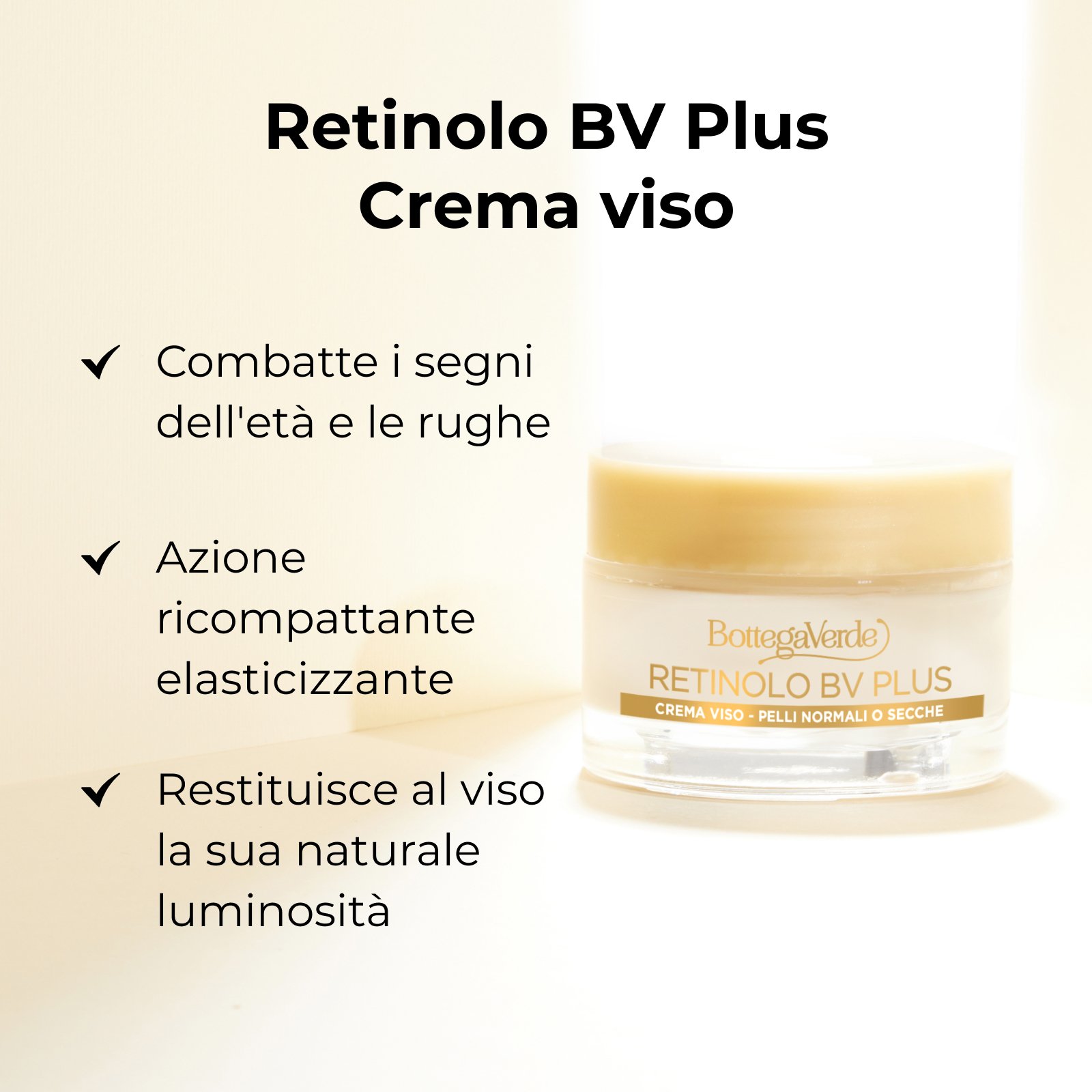 Face cream - enriched formula - elasticizing anti-wrinkle treatment - with Pro-Retinol, Provitagen complex and Hyaluronic Acid (50 ml) - normal or dry skin