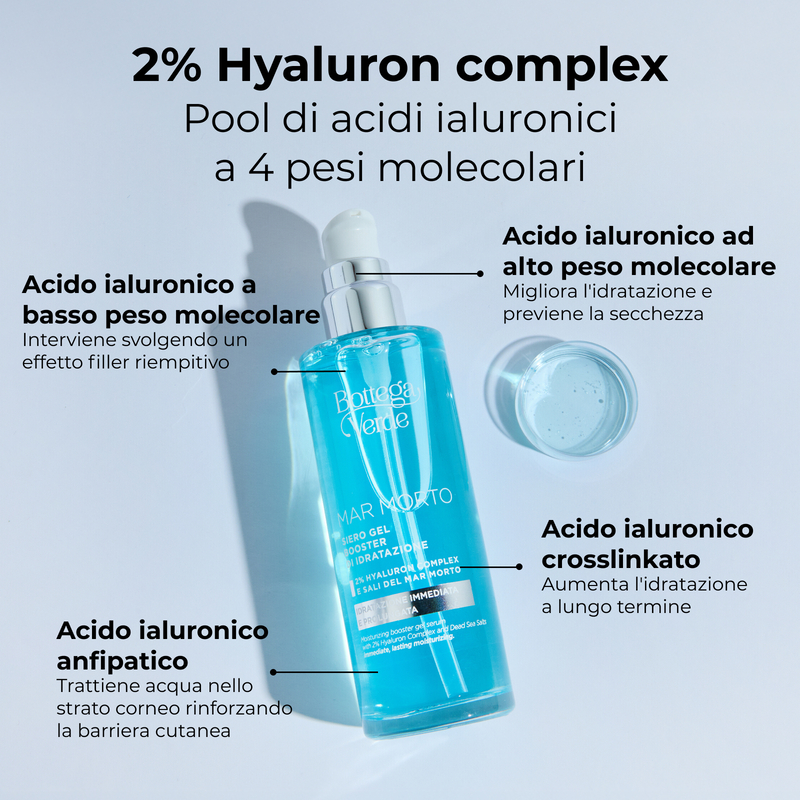 Mar Morto - Moisturizing booster gel serum - with Hyaluron Complex and Dead Sea Salts (100 ml) - immediate, lasting moisturizing