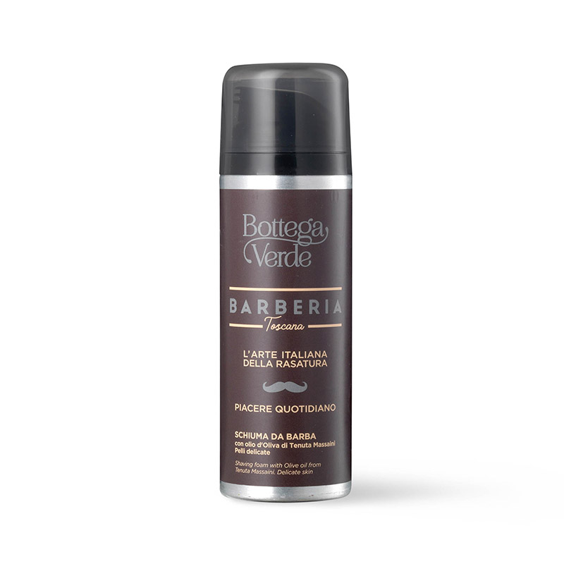 Image of Barberia Toscana - Schiuma da barba - con olio d''Oliva di Tenuta Massaini (200 ml) - pelli delicate