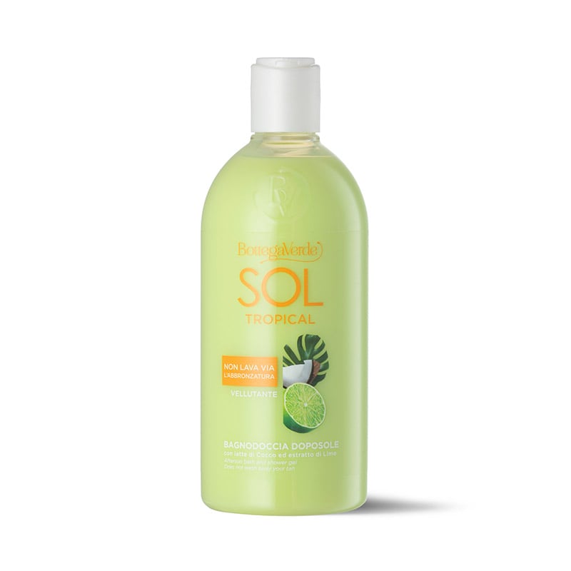 SOL Tropical - Aftersun bath and shower gel - for velvety skin - with Coconut milk and Lime extract (400 ml) - does not wash away your tan