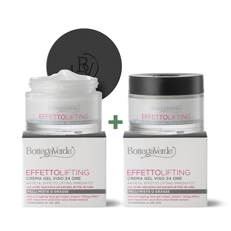 **1+1 FREE** Effetto Lifting - 24H face gel cream, instant* lifting effect, with Hyaluronic acid and Lotus flower extract (50 ml) - for oily or combination skin