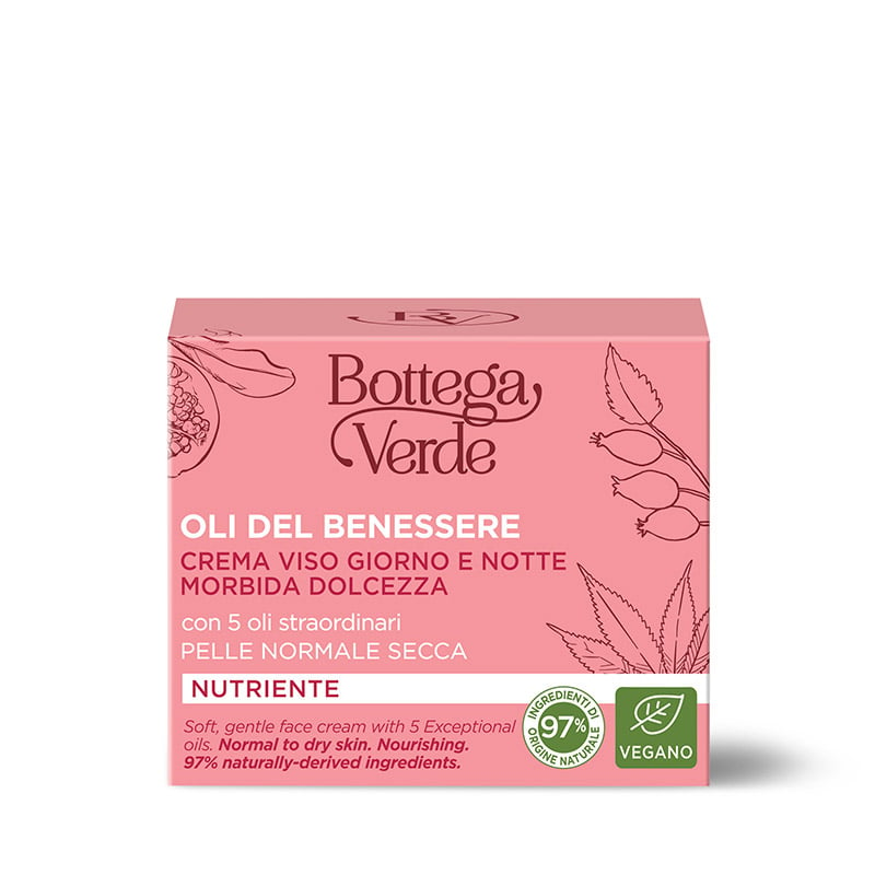 Oli del benessere - Crema viso giorno e notte - morbida dolcezza - con 5 oli Straordinari - pelle normale secca - nutriente