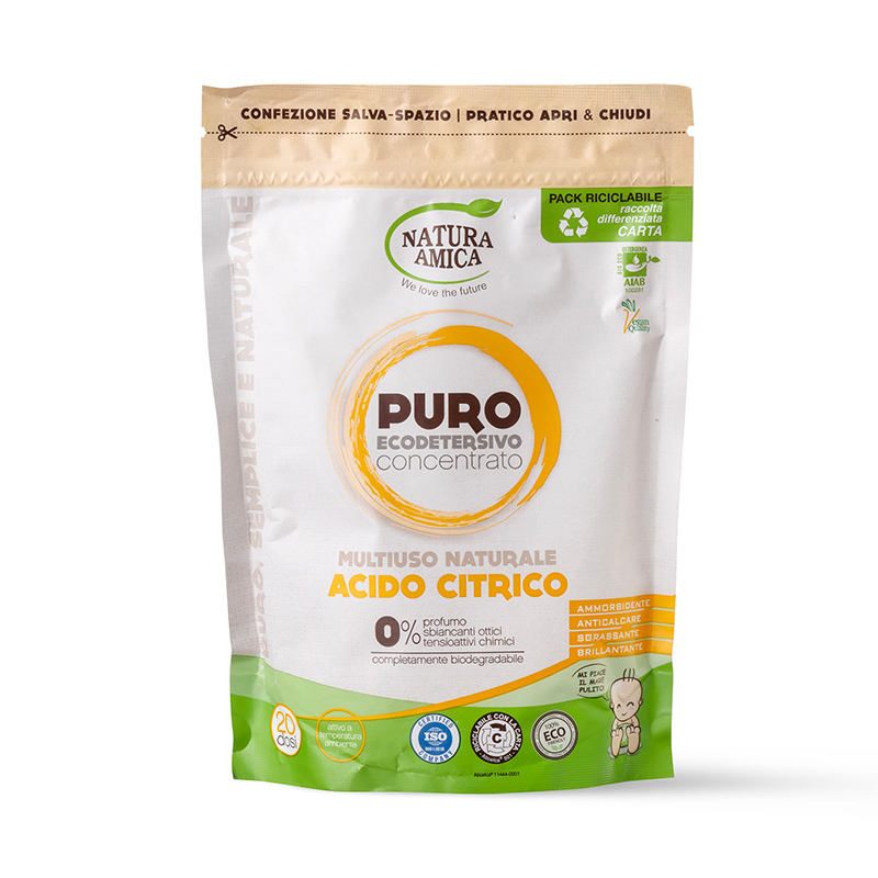NATURA AMICA Puro Ecodetersivo concentrato Multiuso naturale Acido Citrico