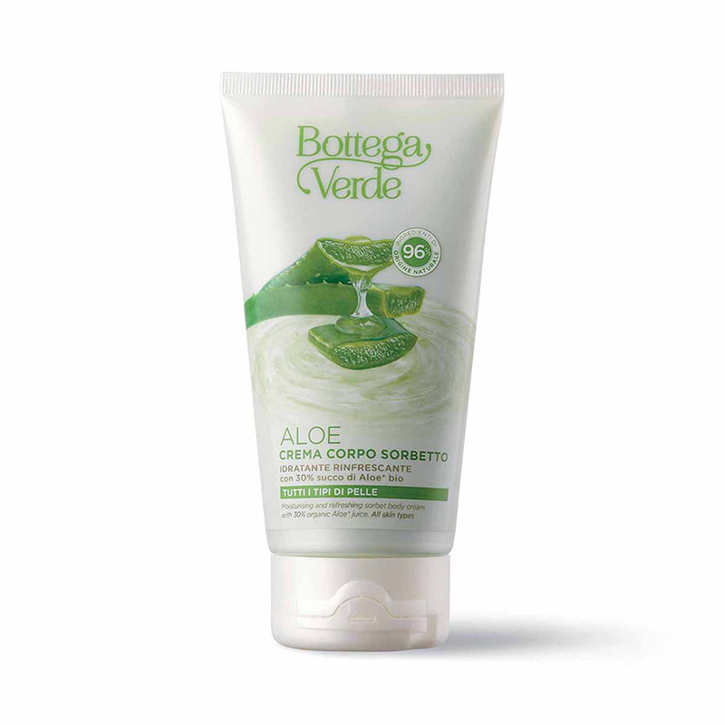 Image of Aloe - Crema corpo sorbetto - idratante rinfrescante - con 30% succo di Aloe* bio - tutti i tipi di pelle