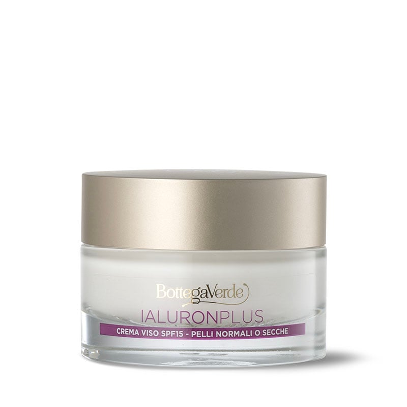 Ialuron Plus - Crema facial reafirmante efecto relleno* con ácido hialurónico y extractos de flores blancas SPF15 (50 ml) - pieles normales o secas