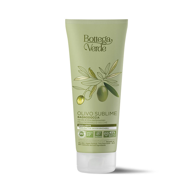 Softening, bath and shower gel - with hyperfermented Olive oil and biodegradable surfactants (200 ml) - normal or dry skin