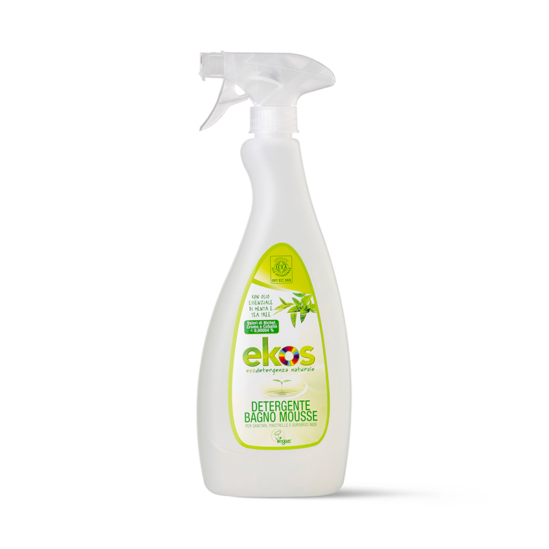 EKOS  -  Mousse detergente bagno con olio essenziale di Menta e Tea tree( 750 ml)