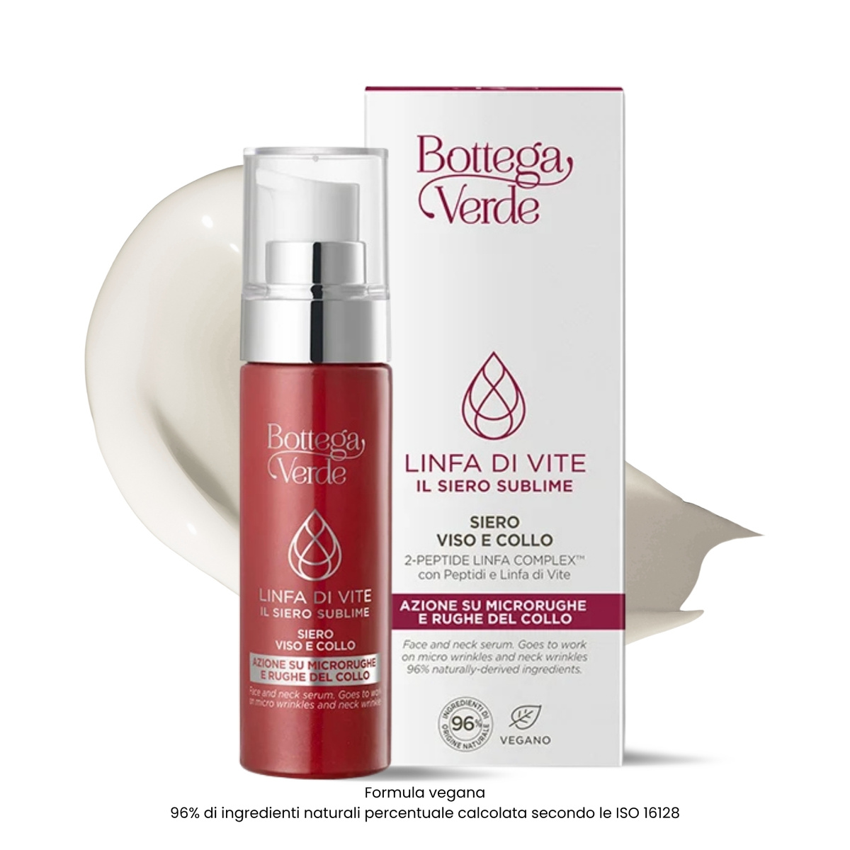 Sublime serum - Intensive face and neck serum - filler effect on micro-wrinkles - 2-PEPTIDE LINFA COMPLEX with Peptides and Vine Sap (30 ml) - all skin types