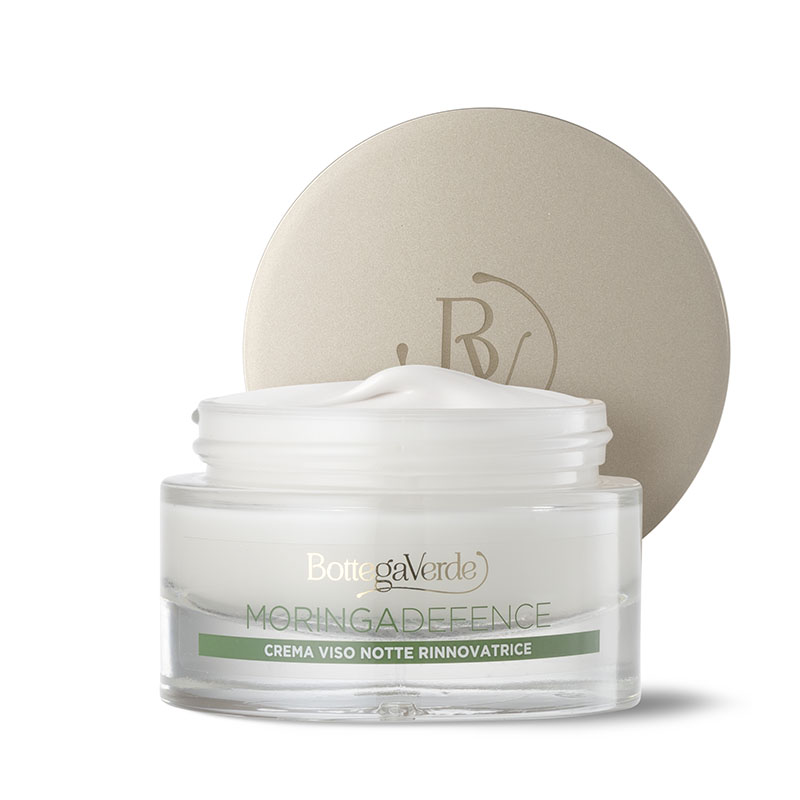 MORINGADEFENCE - Brightening, detoxifying, renewing and anti-wrinkle night cream, with Moringa oil and Keratinese (50 ml) - all skin types - age 40+