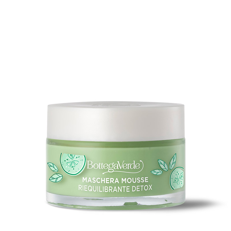 Mousse mask - with Cucumber juice and Matcha Tea (50 ml) - restores balance and detoxifies