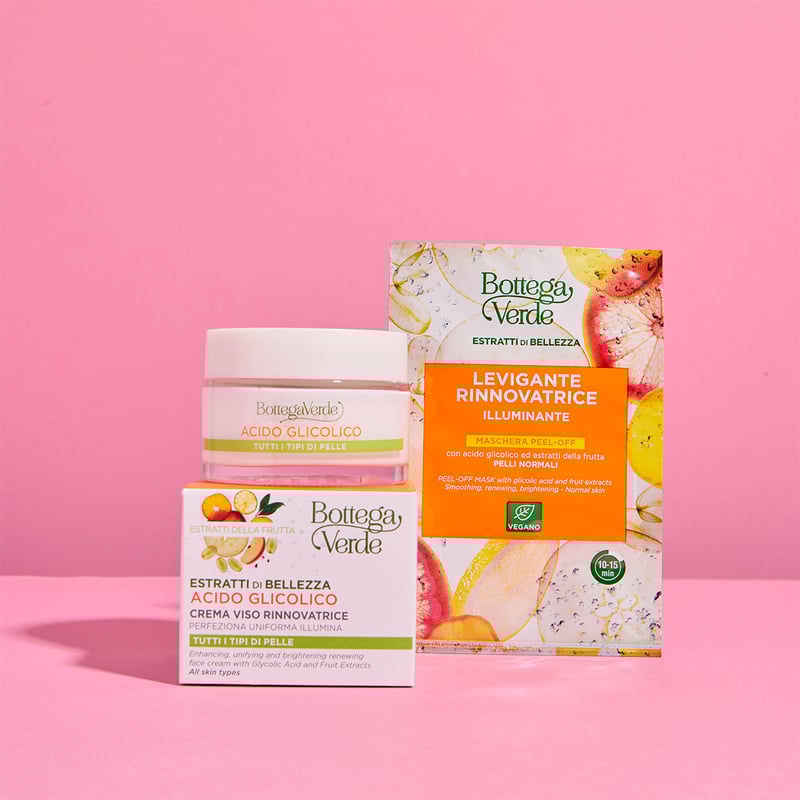 Bottega Verde Offerta acido Glicolico - Crema viso + maschera peel-off