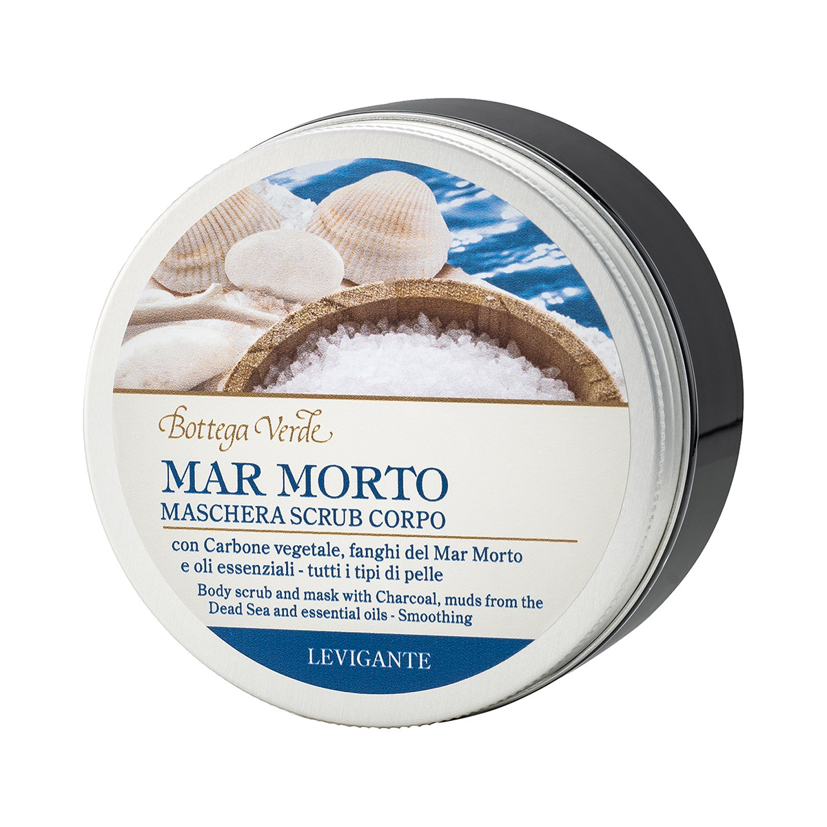 Mar Morto - Maschera scrub corpo levigante - con Carbone vegetale, fanghi del Mar Morto e oli essenziali - tutti i tipi di pelle