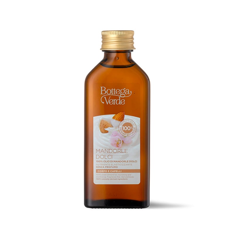 MANDORLE DOLCI - 100 % aceite de Almendras dulces - nutritiva y elastizante (100 ml) - sin perfume - cuerpo y cabello