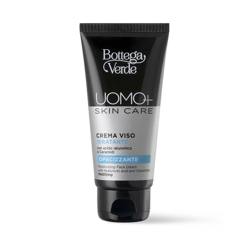 Image of UOMO+ skincare - Crema viso - idratante opacizzante - con acido Ialuronico e Ceramidi