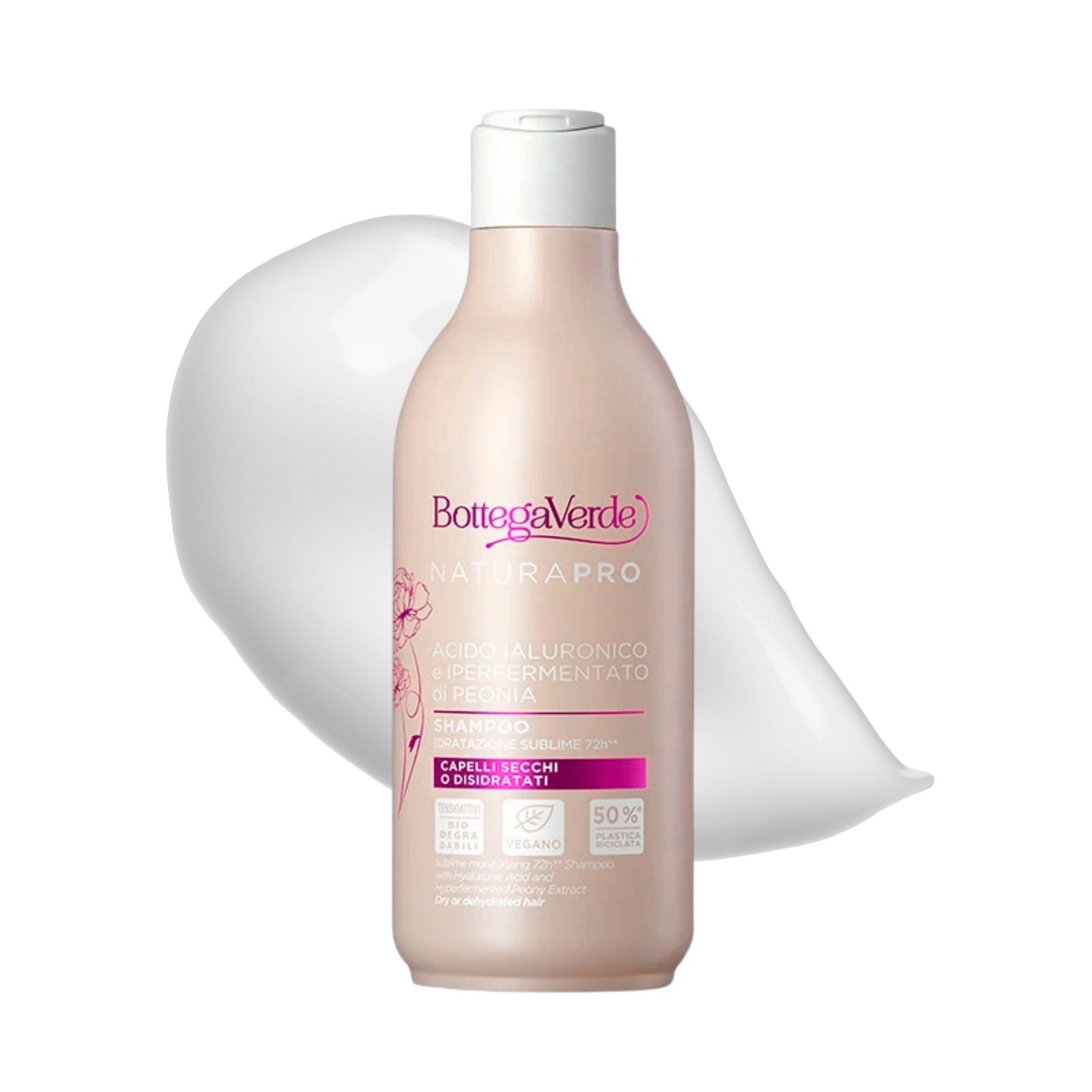 Hyaluronic Acid and Hyperfermented Peony Extract - Shampoo - sublime moisturizing 72h** (250 ml) - dry or dehydrated hair
